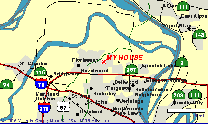 map of north St Louis County